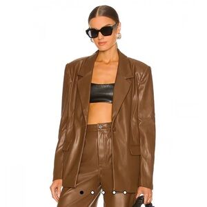 Brown faux Leather Women's Jacket